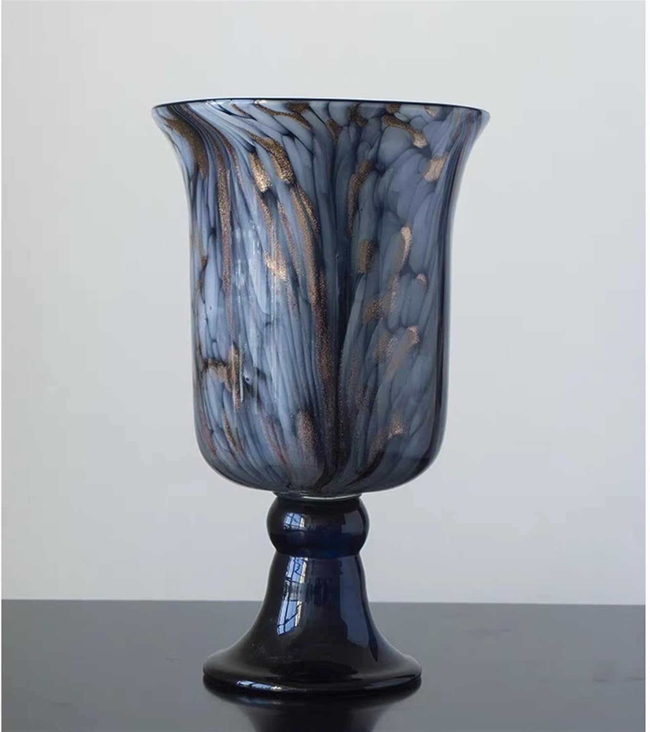 Glass Vase Clear Decorative Flower Vase for Table and Centerpiece,Tall Pedestal Bouquet Vase Glass Vase