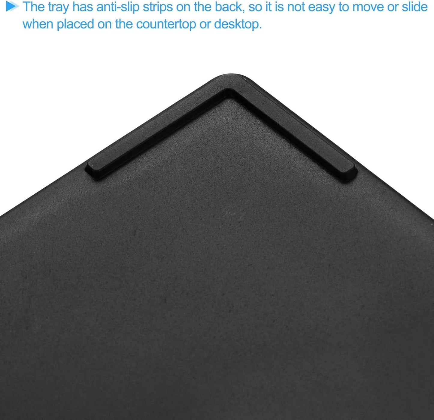 uxcell Serving Tray Small Black Mini Tray 6" x 9" Plastic Rectangular Wooden Serving Trays Decorative Ottoman Platter for Breakfast Kitchen Bathroom